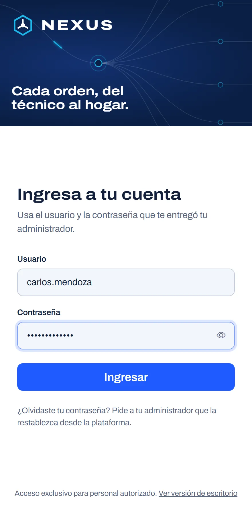 Entra con tu usuario